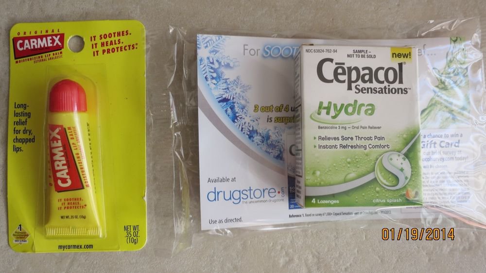 CARMEX Moisturizing lip balm .35 oz (10g) external analgesic FREE cepacol hydra