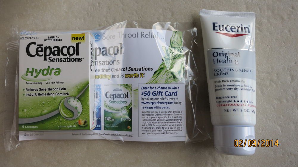 Eucerin Original Healing Soothing Repair creme 2 oz. FREE cepacol 4 lozenges NEW