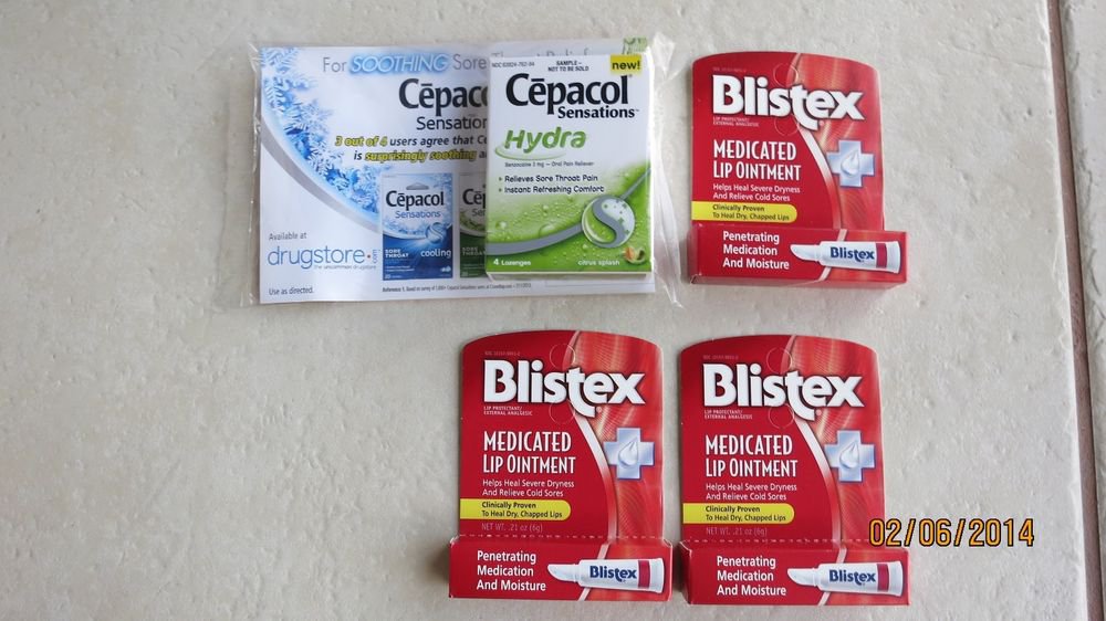 THREE Blistex medicated lip oilment .21 oz (6g ) Lip Protectant FREE Cepacol 4 c
