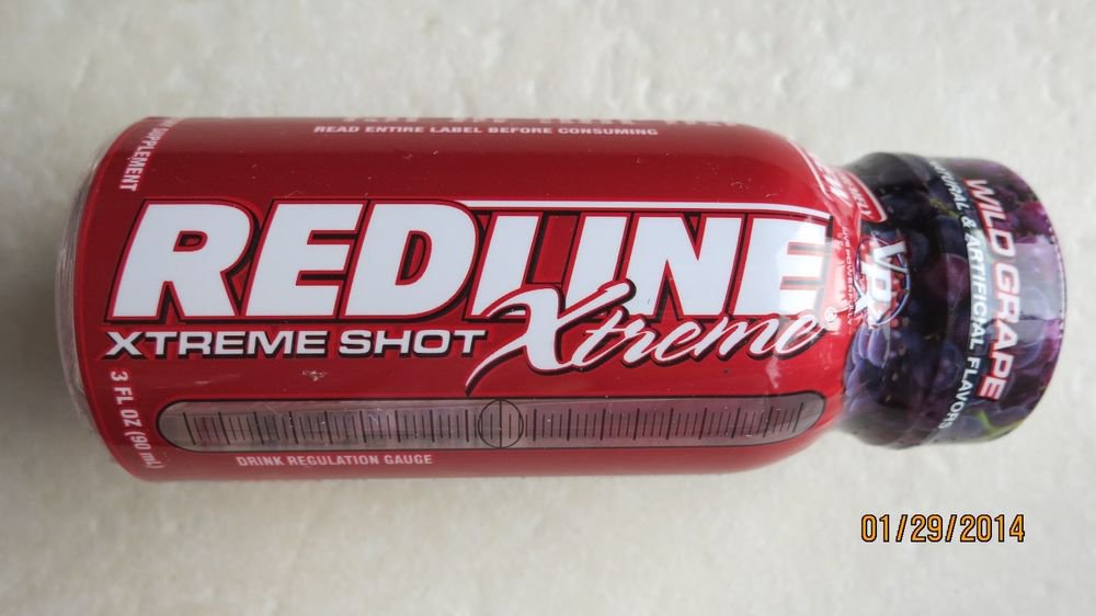 Redline Xtreme Energy Shot Wild grape 3 fl oz Zero Calories No Crash Shots drink