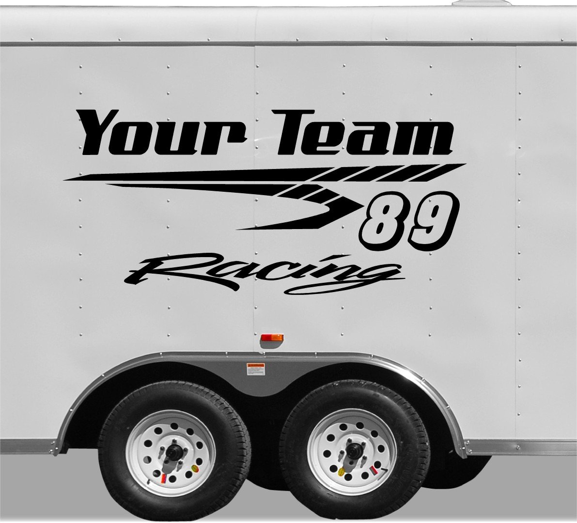 Your Team Name Racing Enclosed Trailer Vinyl Stickers Decals Graphics