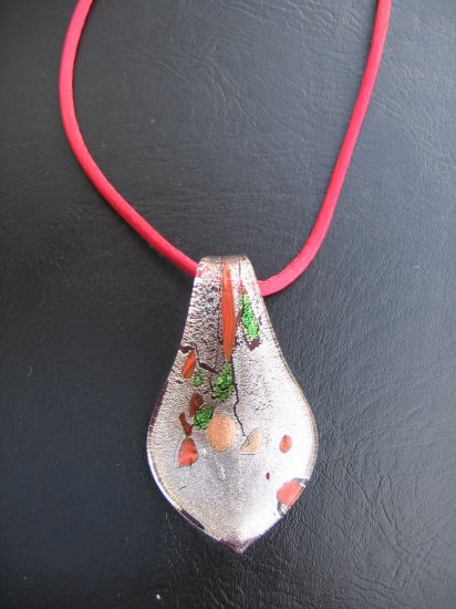 Murano Glass Pendant on Satin Necklace