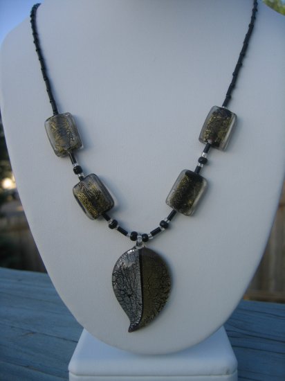 Silver and Gold Glass Leaf
