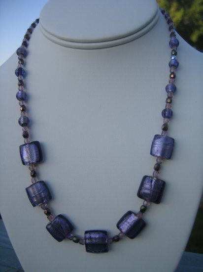 Purple Foil Beads with Czech Glass