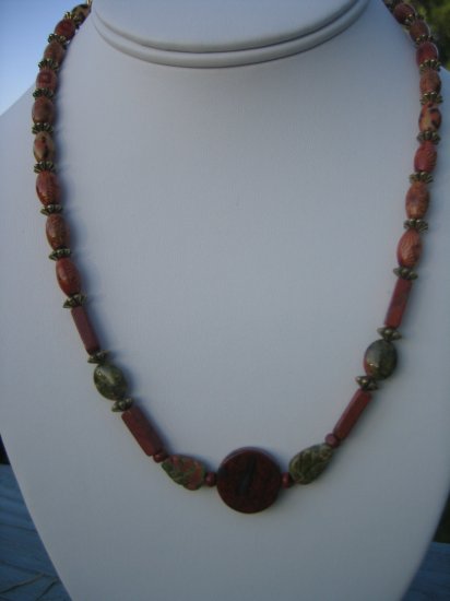 Poppy Jasper and Wood with golf flower accents