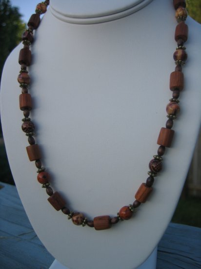 Wood with gold flower accents
