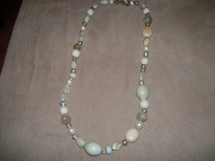 Cream Bead and Pearl Necklace