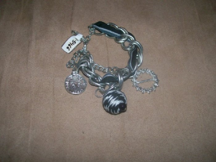 Black and Silver Charm Bracelet
