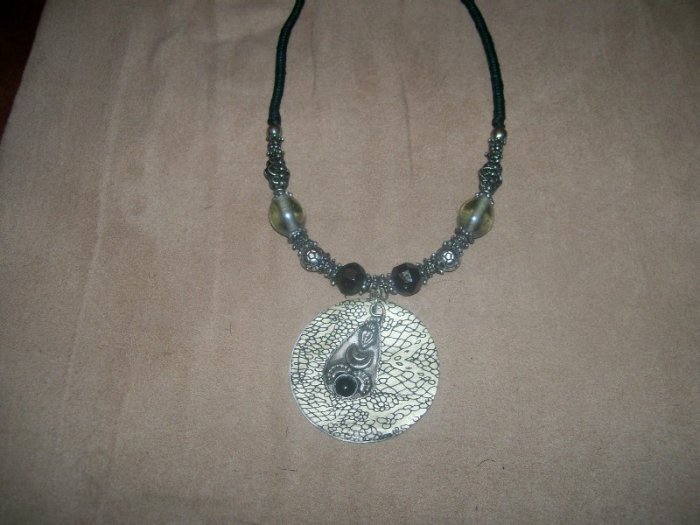 Silver Round Pendant Necklace