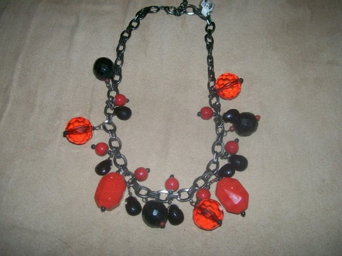 Black and Red charm Necklace