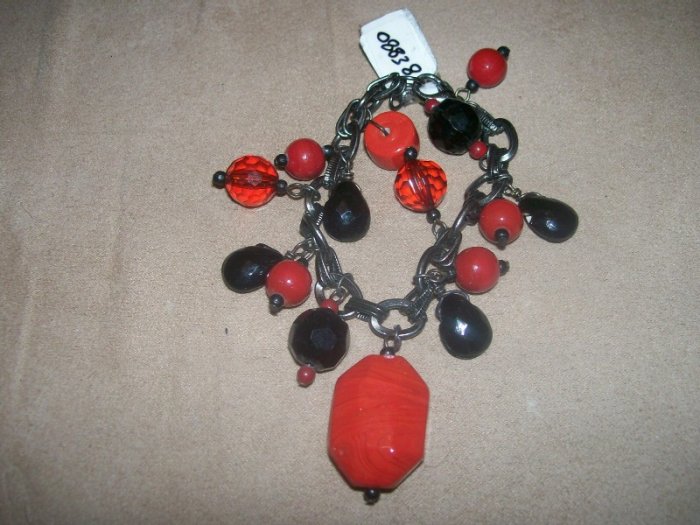 Red and Black charm bracelet