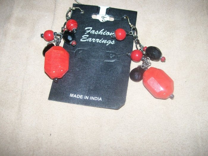 Red and Black Charm Earrings