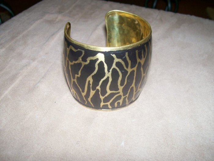 Blac k and Gold cuff bracelet