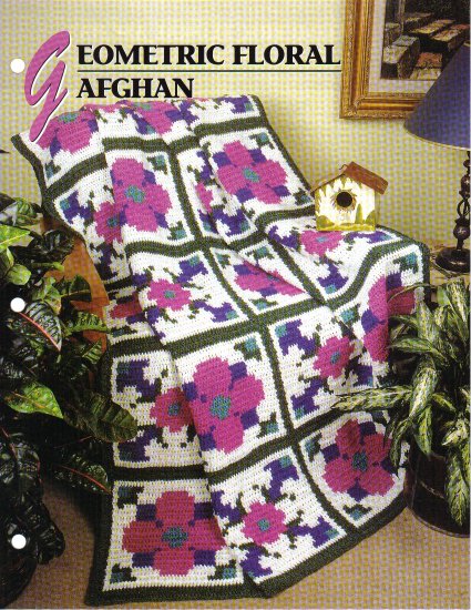 Annie’s Attic Q & A Club~ Geometric Floral Afghan~ Free Shipping