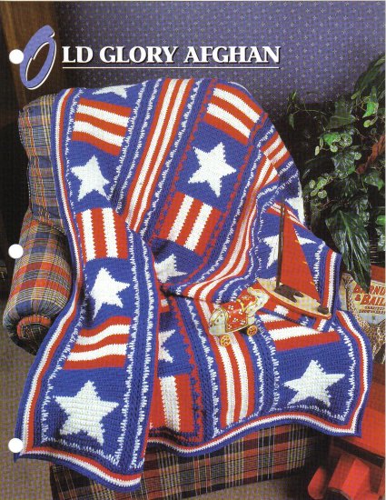 Annie’s Attic Q & A Club~ Old Glory Afghan~ Free Shipping