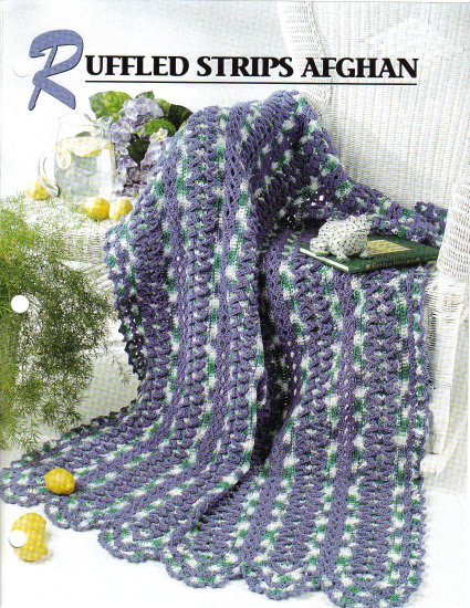 Annie’s Attic Q & A Club~ Ruffled Strips Afghan~ Free Shipping