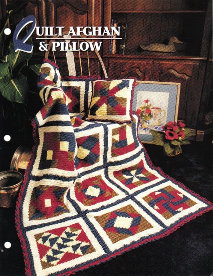 Annie’s Attic Q & A Club~ Quilt Afghan & Pillow~ Free Shipping