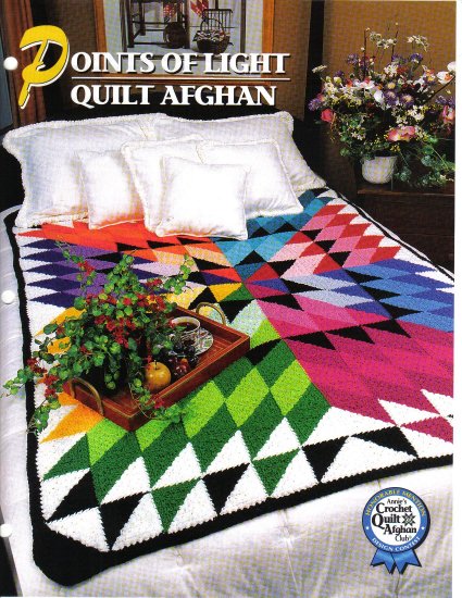 Annie’s Attic Q & A Club~ Points Of Light Quilt Afghan~ Free Shipping