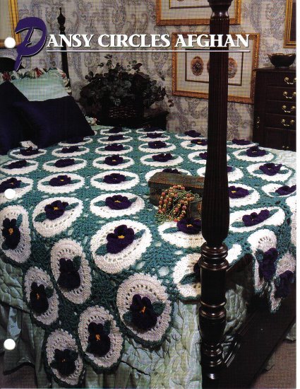 Annie’s Attic Q & A Club~ Pansy Circles Afghan~ Free Shipping