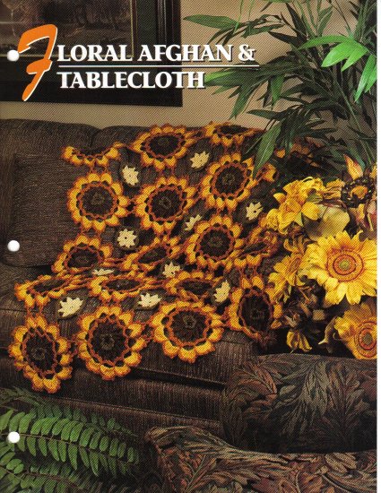 Annie’s Attic Q & A Club~ Floral Afghan & Tablecloth~ Free Shipping
