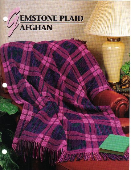 Annie’s Attic Q & A Club~ Gemstone Plaid Afghan~ Free Shipping