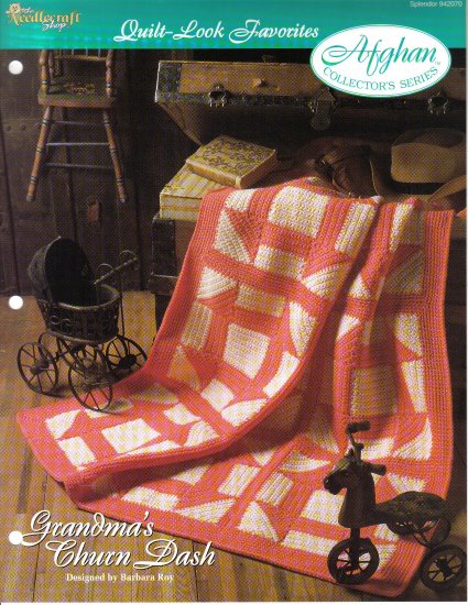 Needlecraft Shop~Afghan Collector's Series~ Grandma's Churn Dash~ Free Shipping