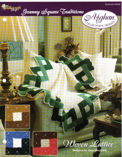 Needlecraft Shop~ Afghan Collector’s Series~ Woven Lattice~ Free Shipping
