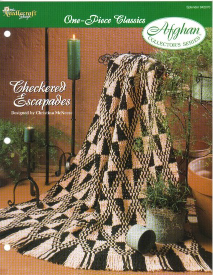 Needlecraft Shop~ Afghan Collector’s Series~ Checkered Escapades~ Free Shipping