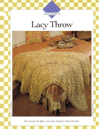 Vanna’s Afghan & Crochet Favorites~ Lacy Throw~ Crochet Pattern~ Free Shipping