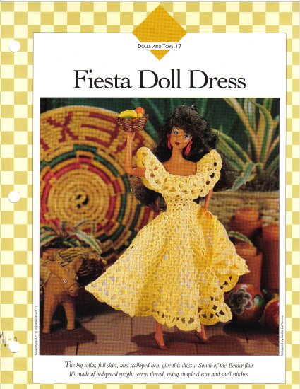 Vanna’s Afghan & Crochet Favorites~ Fiesta Doll Dress~ Free Shipping