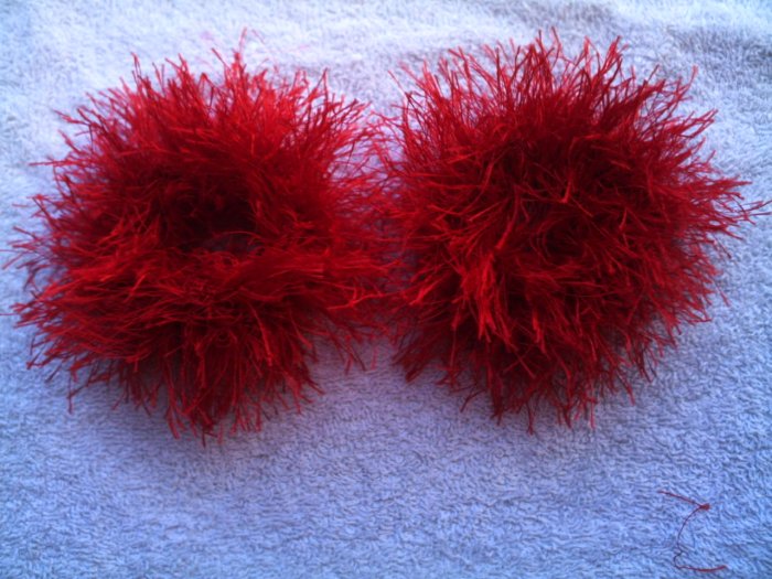 Pigtail Hair Scrunchie Scrunchies Pair~ Red~ Free Shipping