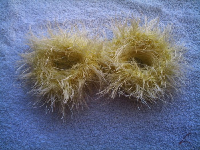 Pigtail Hair Scrunchie Scrunchies Pair~ Light Yellow~ Free Shipping