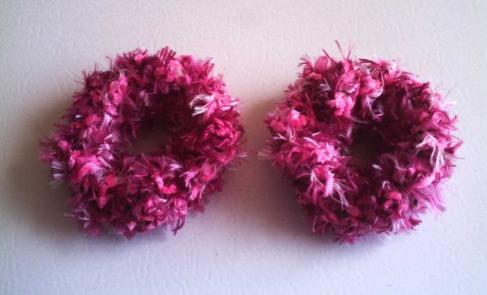 Pigtail Hair Scrunchie Scrunchies Pair~ Pink Powder~ Free Shipping