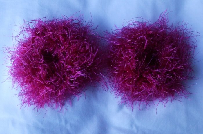 Pigtail Hair Scrunchie Scrunchies Pair~ Fuchsia Fever~ Free Shipping