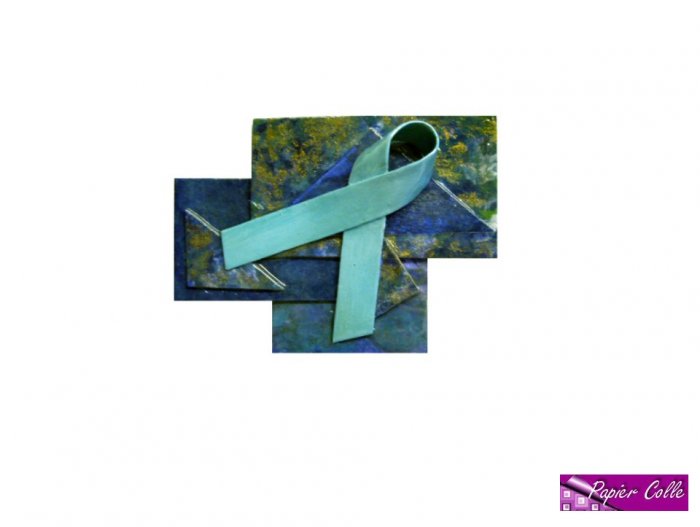 Teal Ribbon Brooch