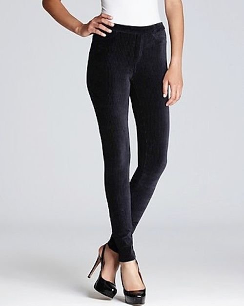 HUE Wide Wale Corduroy Leggings, BLACK, XSMALL