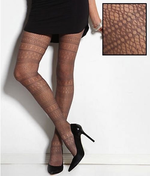 Hue Tights, Striped Multi Net Tights, BLACK, SMALL/MEDIUM