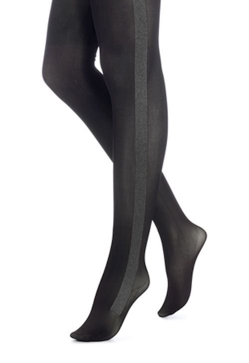 HUE Tights, Tux Stripe Tights, BLACK, MEDIUM/LARGE