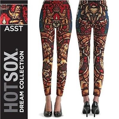 HOT SOX Leggings, Dream Collection, Lion Print Leggings, BLACK, SIZE A-SMALL