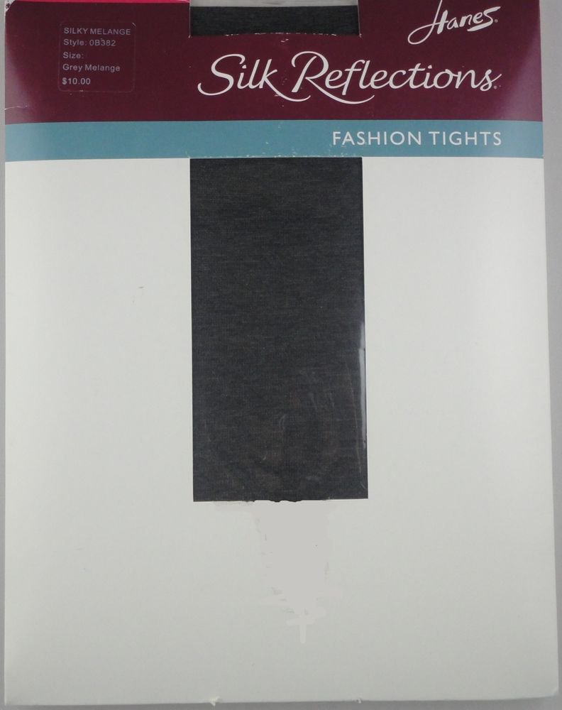 Hanes Silk Reflections Silky Melange Tights- OB382- GREY MELANGE-SIZE C-D