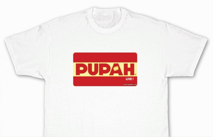 PUPAH LIVE !-Promo White T Shirt