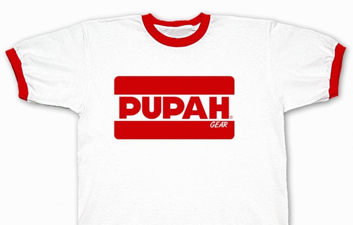 PUPAH White & Red Trim T-Shirt-Official