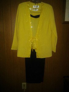 Maxie. Klein. New york v pretty pants suit 3pc with beads for women size16