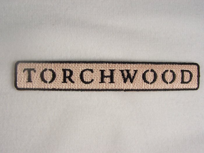 Doctor Who Torchwood TV Series Beige Name Logo Patch