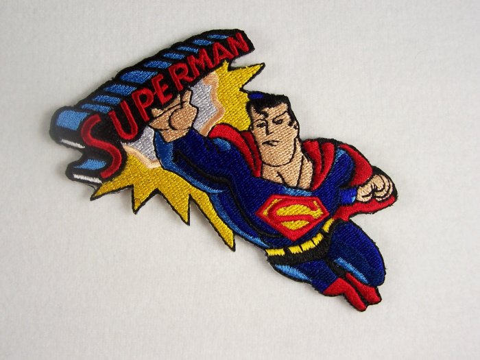 Superman Flying Figure and Name Logo 1950's Patch