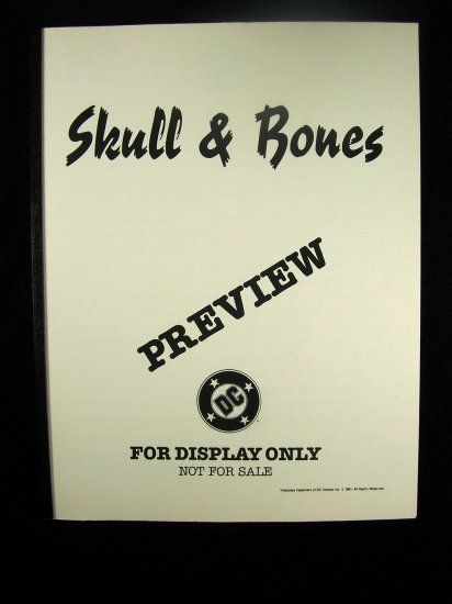 D.C. Comics Black & White Proof Preview Skull & Bones 1991