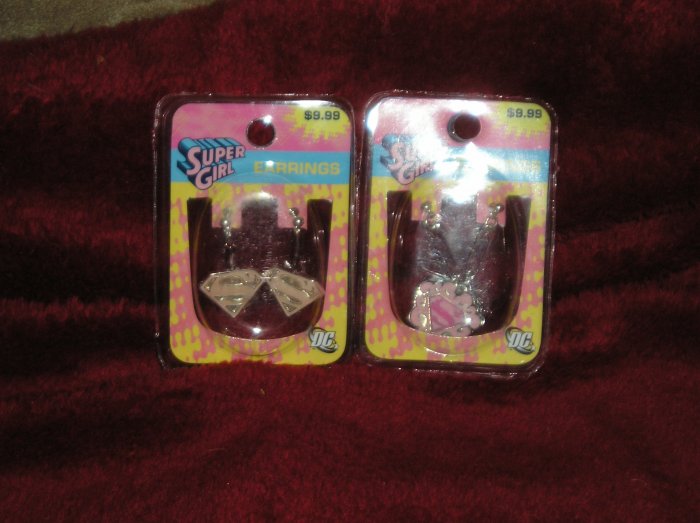 Lot of Superman SuperGirl Jewelry - Earrings - New!