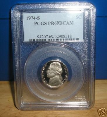 1974-S Jefferson nickel PCGS PR69 DCAM