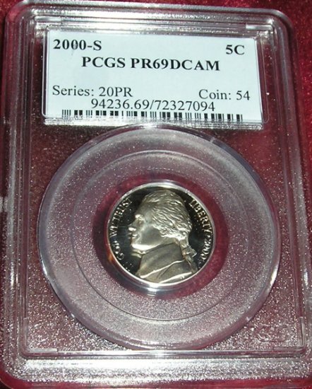 2000-S PCGS PR69DCAM Jefferson nickel !