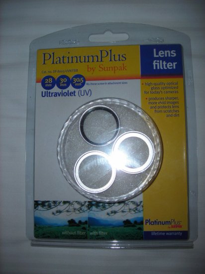 Sunpak 3 Pack 28/30/30.5mm Ultraviolet (UV) lens filters DF-8003-UVKITBB